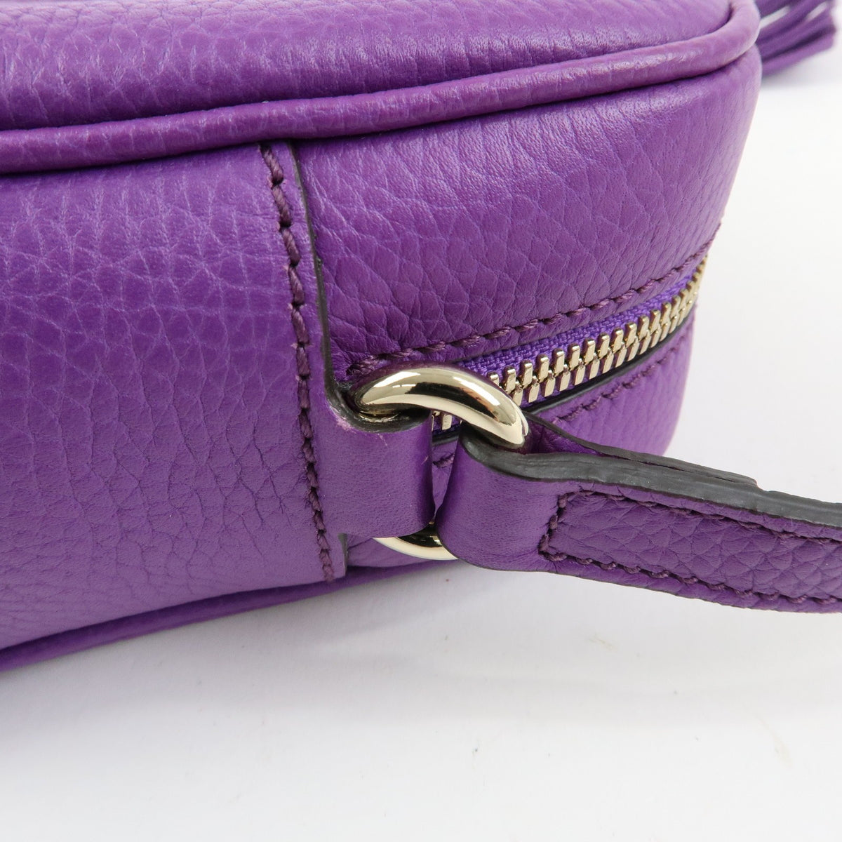 Gucci Soho Disco Leather, Purple, Leather, Crossbody Bag