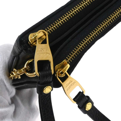 Louis Vuitton Double Zip Pochette Monogram Empreinte Leather, Black, Leather, Clutch