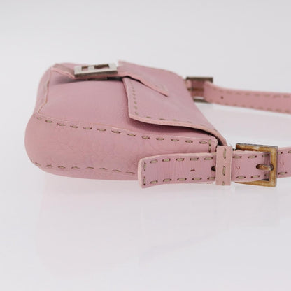 Fendi Selleria Baguette Leather, Pink, Leather, Handbag