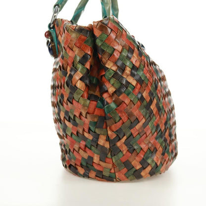 Miu Miu Chain Handle Pleated Leather, Multicolour, Leather, Handbag