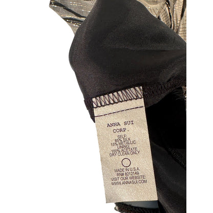 ANNA SUI Metallic Silk Blend Dress