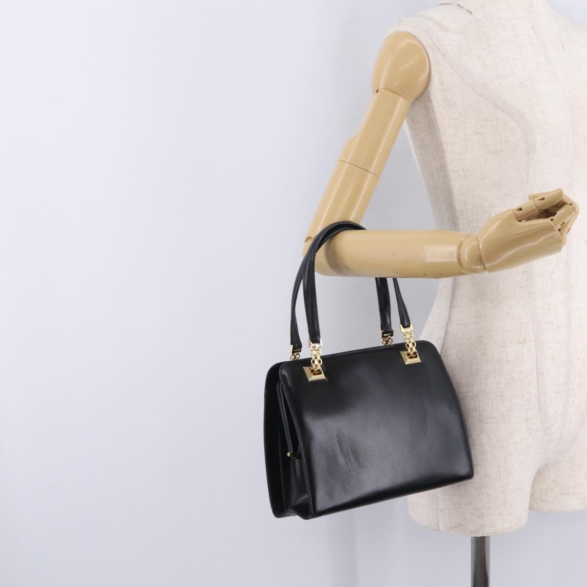 Gucci Vintage Leather, Black, Leather, Tote Bag