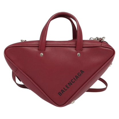 Balenciaga Triangle Duffle Leather, Red, Leather, Handbag
