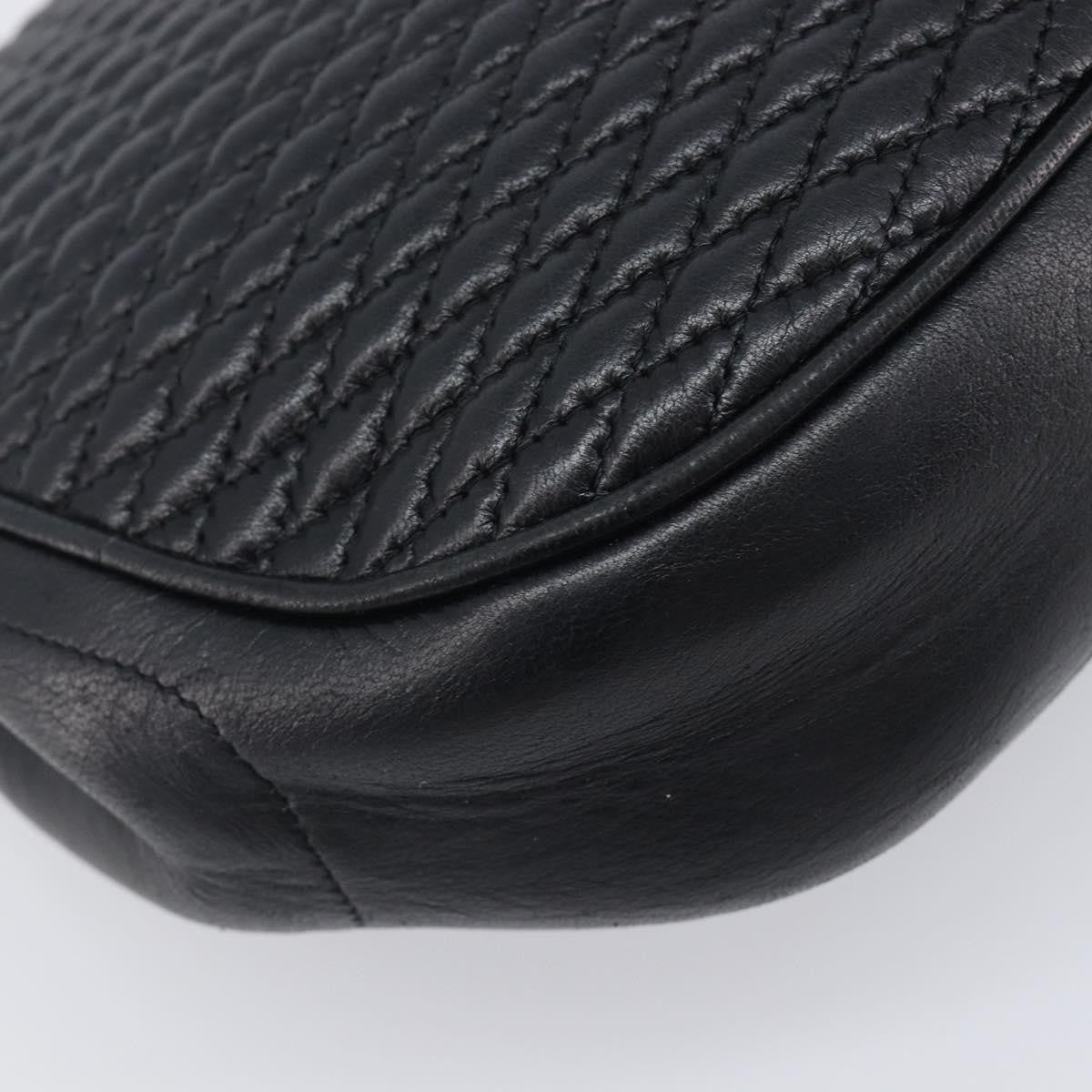 Bally Vintage Quilted Leather, Black, Leather, Shoulder Bag
