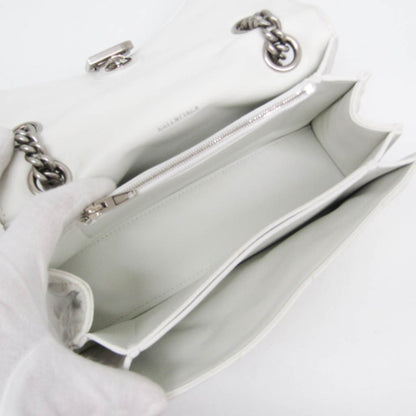 Balenciaga Crush Chain Flap Quilted Crushed Calfskin, White, Leather, Handbag