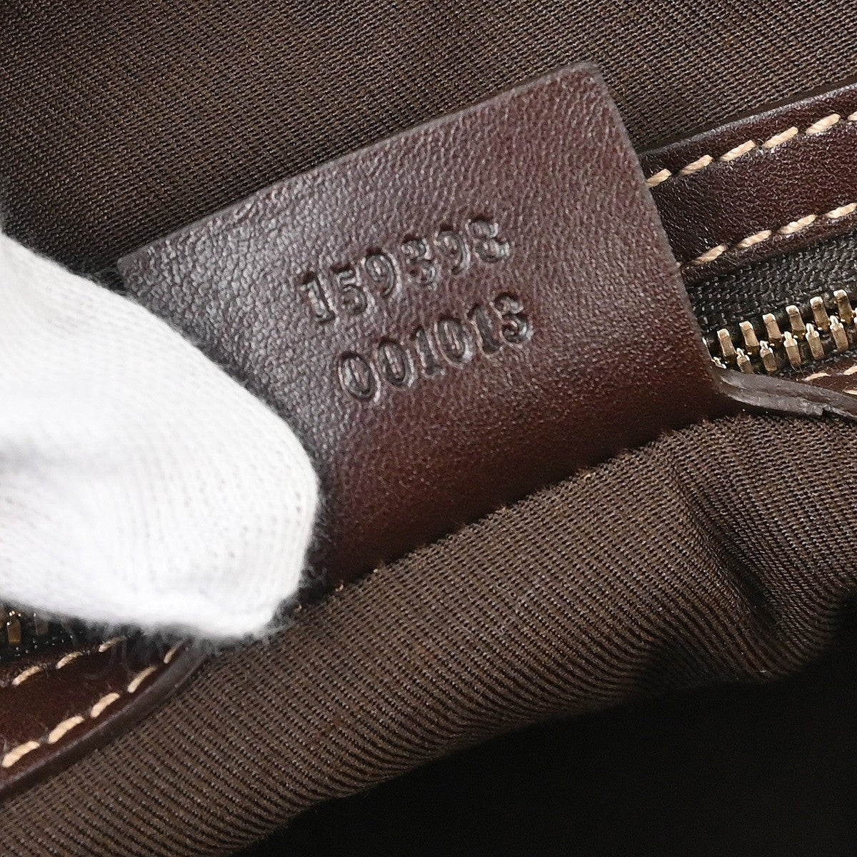 Gucci Bamboo Horsebit Canvas and Leather, Brown, Canvas, Shoulder Bag