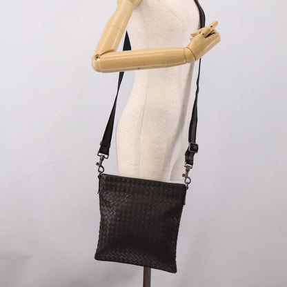 Bottega Veneta Flat Messenger Intrecciato Nappa, Brown, Leather, Handbag