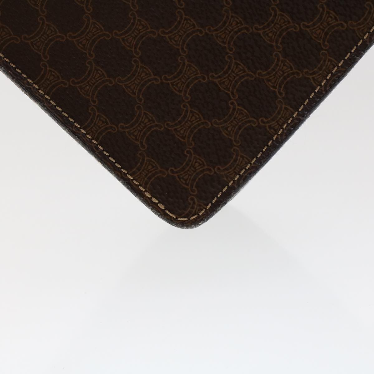 Celine Macadam Handbag Macadam with leather, BROWN, LEATHER, Handbag