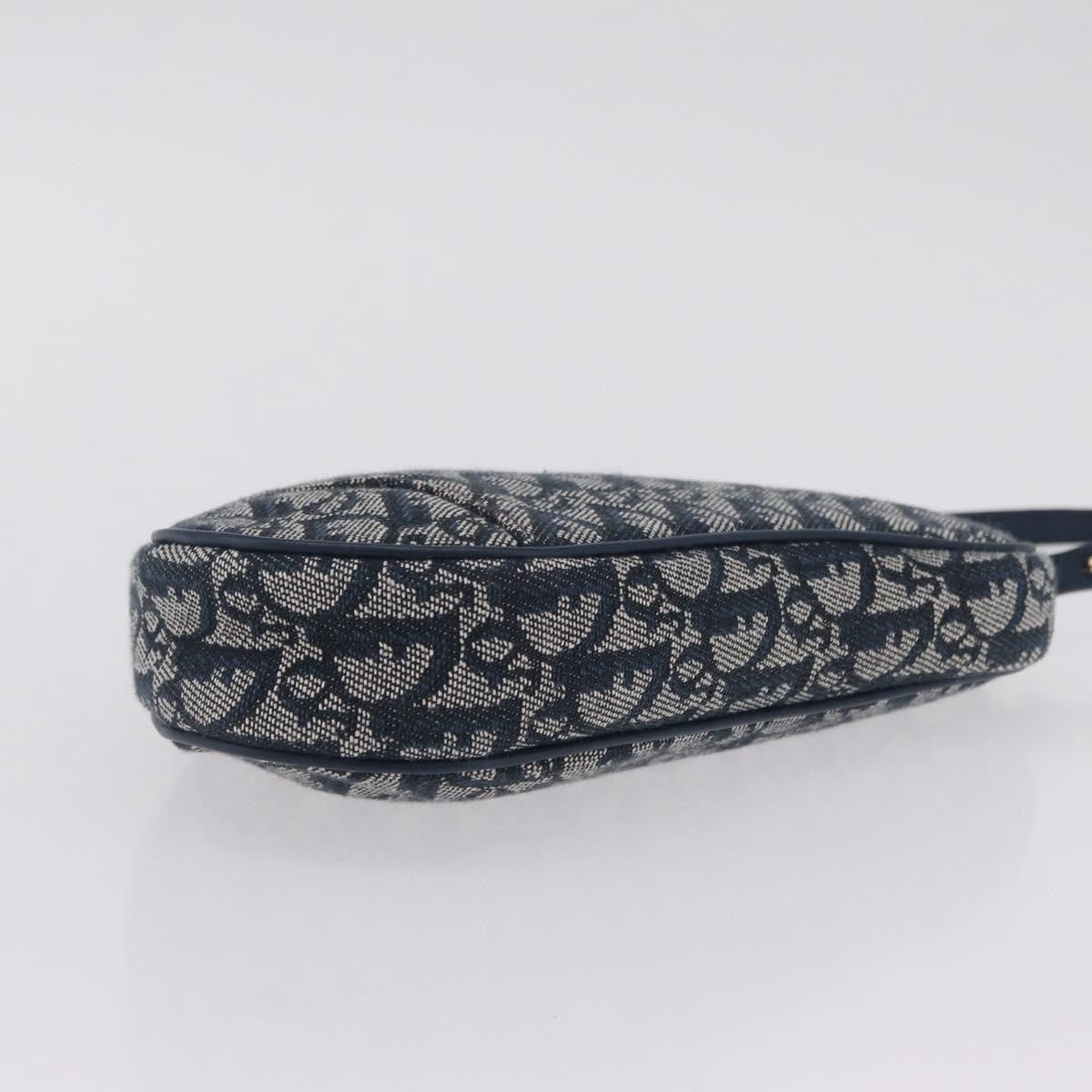 Christian Dior Vintage Saddle Bag Canvas, Navy, Canvas, Clutch