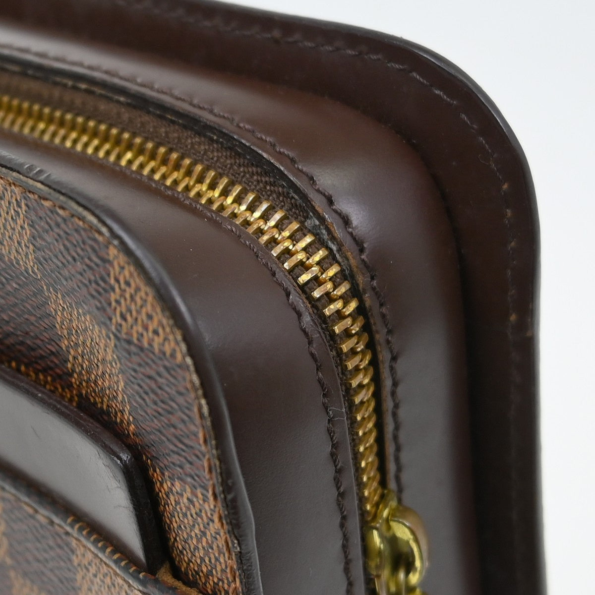 Louis Vuitton Pochette Saint Louis Damier Ebene, Brown, Canvas, Clutch
