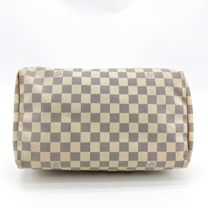Louis Vuitton Speedy Bandouliere Damier, White, Canvas, Handbag