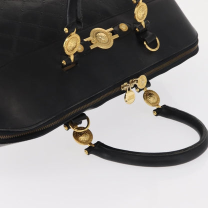 Versace Vintage Sun Duffle Embossed Leather, Yellow, Leather, Handbag