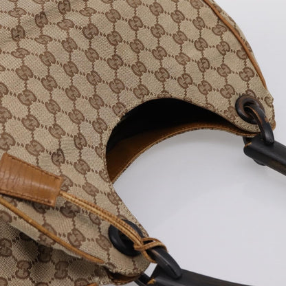 Gucci Vintage Bamboo Handle GG Canvas, Beige, Canvas, Tote Bag