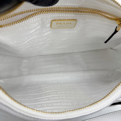 Prada Re-Edition 2004 Nylon and Leather, White, Nylon, Shoulder Bag