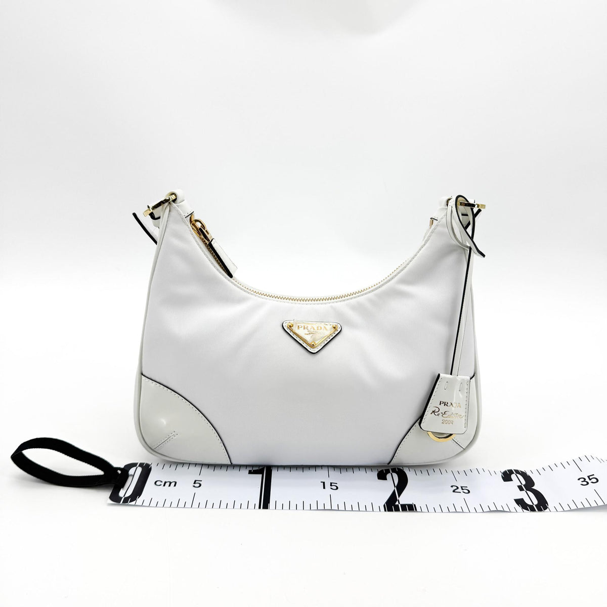 Prada Re-Edition 2004 Nylon and Leather, White, Nylon, Shoulder Bag