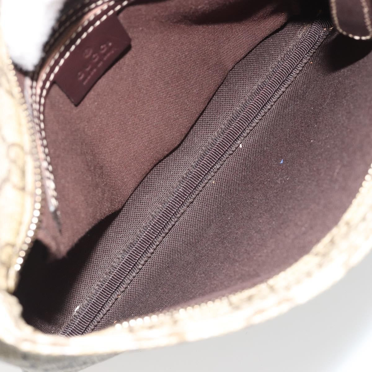 Gucci Zip Top Messenger GG Canvas with Leather, Beige, Canvas, Shoulder Bag