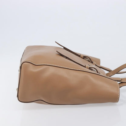 Prada Covered Strap Open City Calfskin, Beige, Leather, Tote Bag