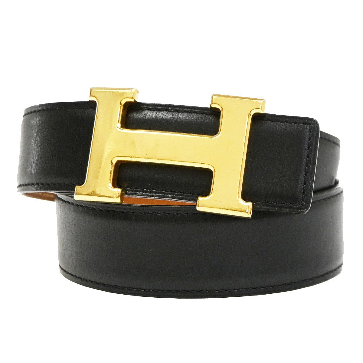 Hermes Constance Reversible Belt Leather, Black, Leather, Belt
