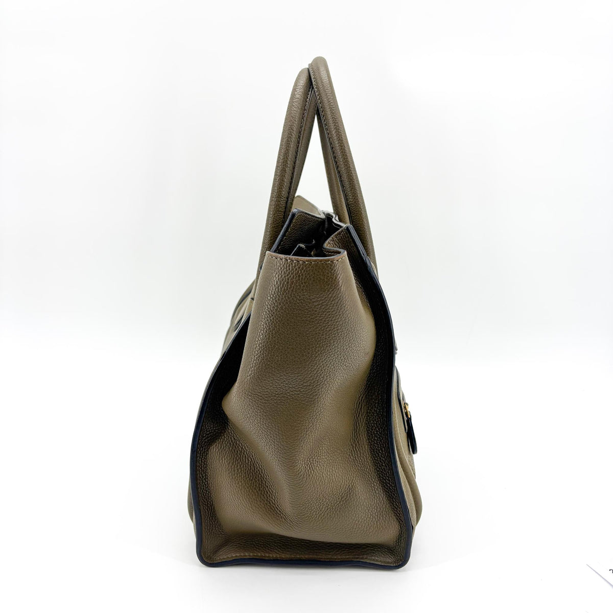 Celine Luggage Smooth Leather, Khaki, Leather, Handbag