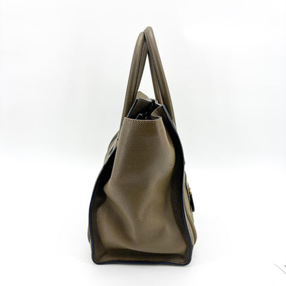 Celine Luggage Smooth Leather, Khaki, Leather, Handbag
