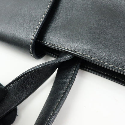 Bvlgari Tote Leather, Black, Leather, Tote Bag