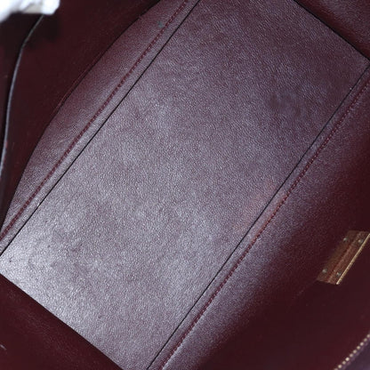 Celine Tricolor Trapeze Leather, Burgundy, Leather, Handbag