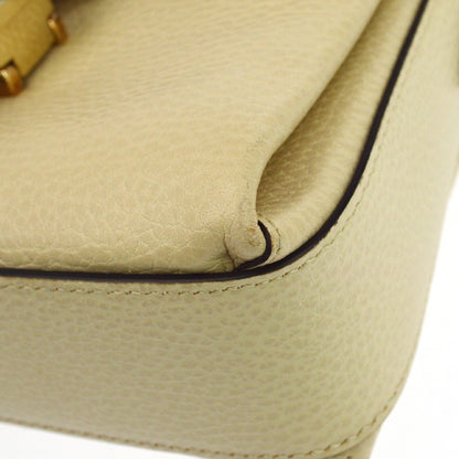 Gucci Interlocking Chain Leather, Neutral, Leather, Shoulder Bag