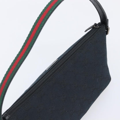Gucci Zipped Pochette GG Canvas, Black, Canvas, Shoulder Bag