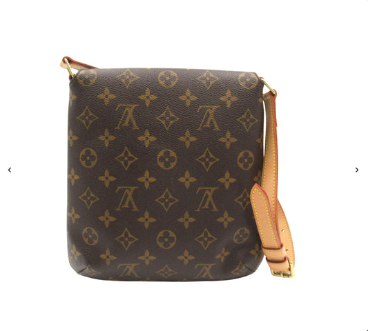 Louis Vuitton Musette Salsa Handbag Monogram Canvas, BROWN, LEATHER, Shoulder bag