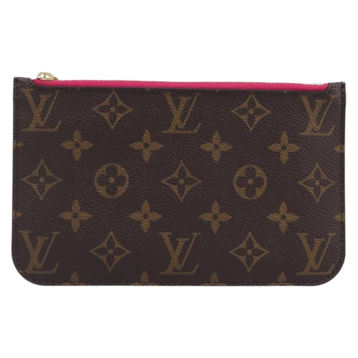 Louis Vuitton Neverfull Pochette Monogram Canvas, Brown, Canvas, Clutch