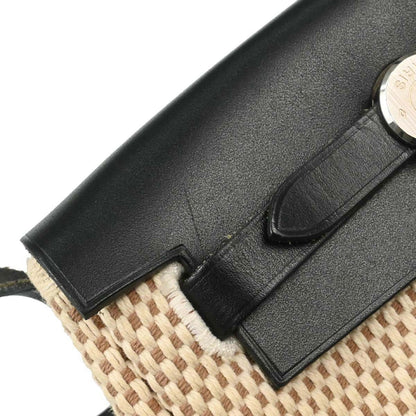Hermes Herbag Toile and Leather, Beige, Canvas, Handbag