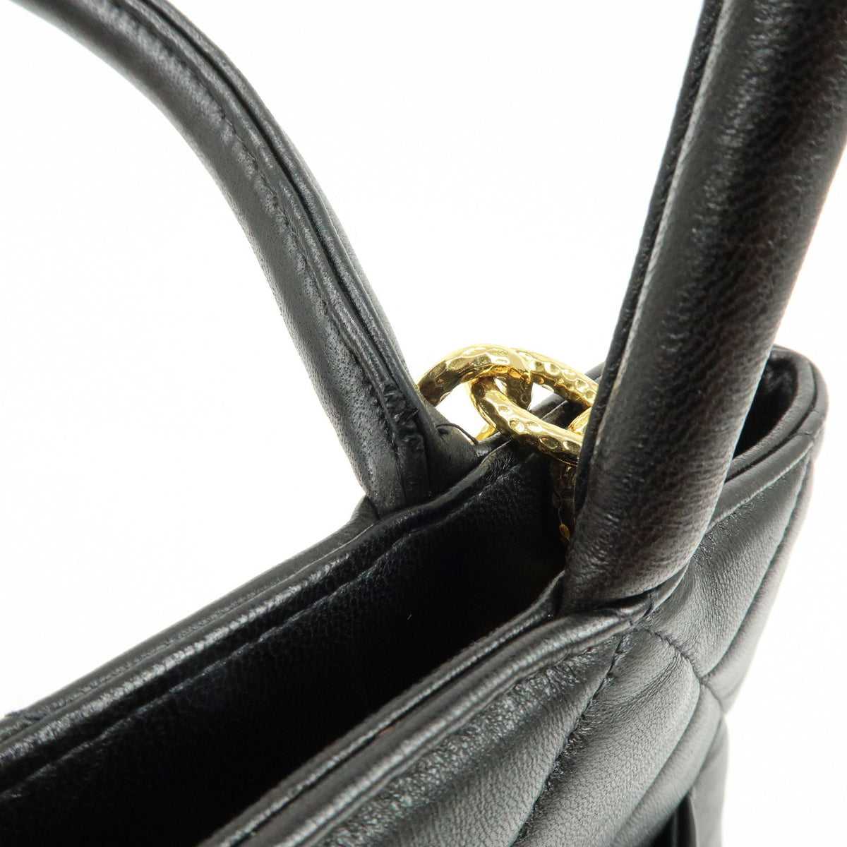 Chanel Medallion Quilted Caviar, Black, Calfskin, Tote Bag