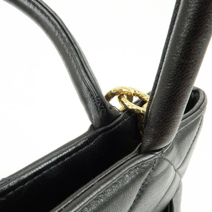 Chanel Medallion Quilted Caviar, Black, Calfskin, Tote Bag