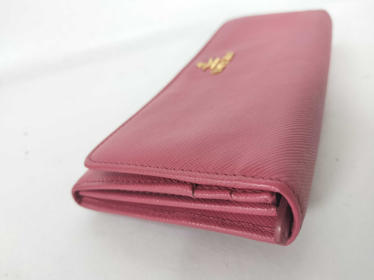 Prada Saffiano Leather, Pink, Leather, Wallet