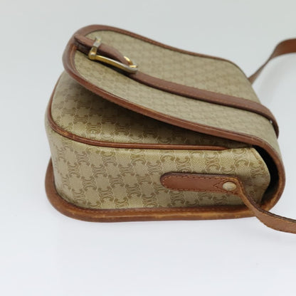 Celine Vintage Macadam Canvas and Leather, Beige, Canvas, Shoulder Bag