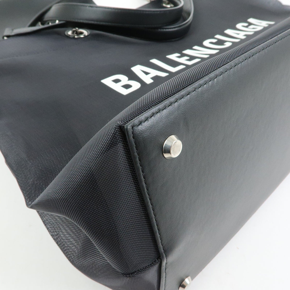 Balenciaga Duty Free Mesh with Leather, Black, Mesh, Tote Bag