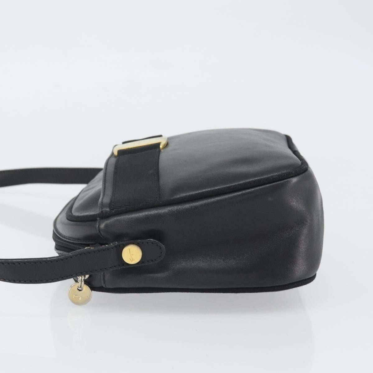 Salvatore Ferragamo Vara Bow camera Leather, Black, Leather, Shoulder Bag