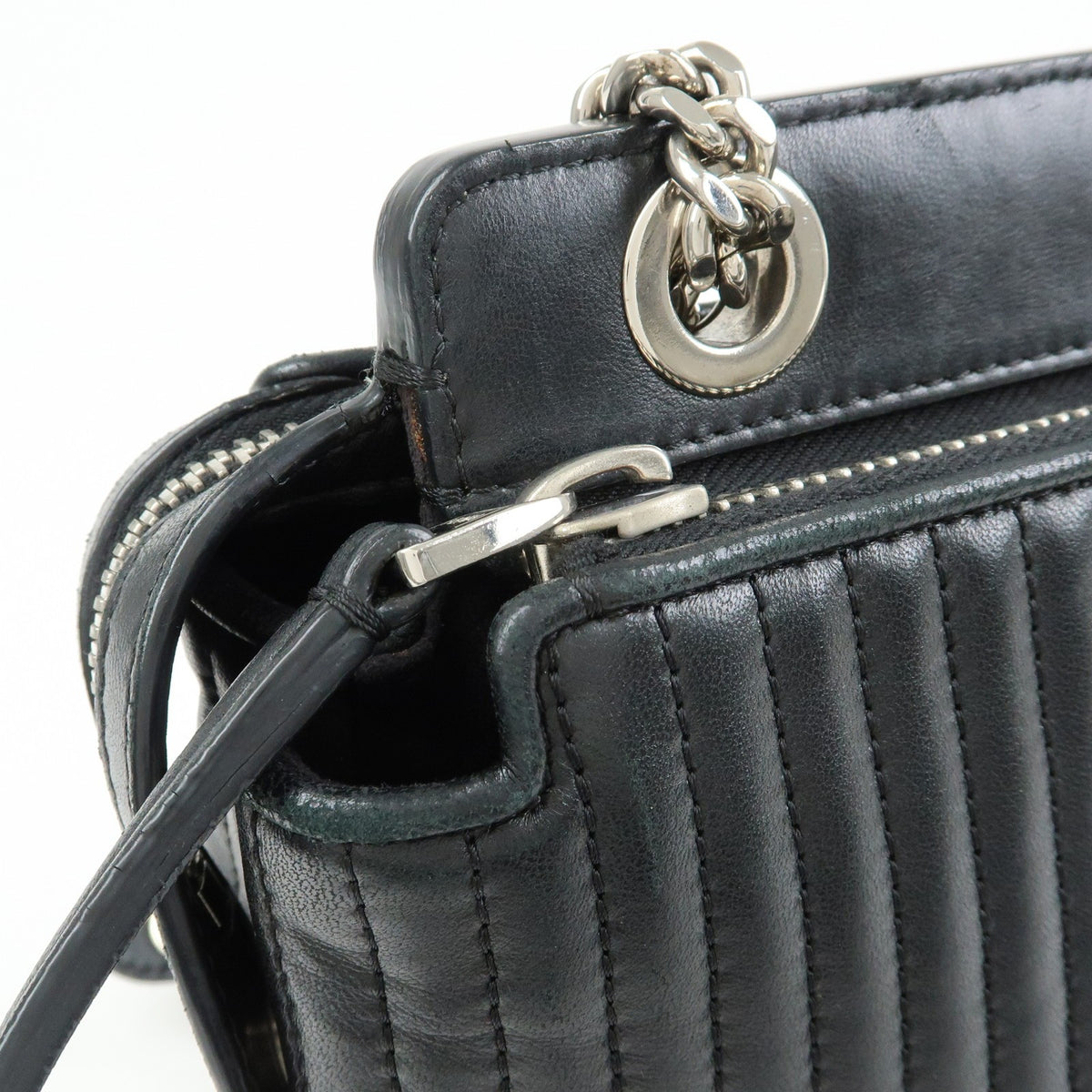 Fendi DotCom Click Quilted Leather, Black, Leather, Shoulder Bag