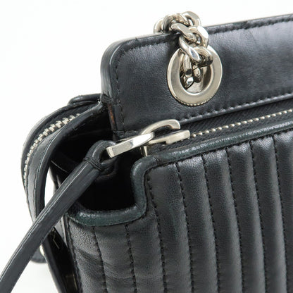 Fendi DotCom Click Quilted Leather, Black, Leather, Shoulder Bag