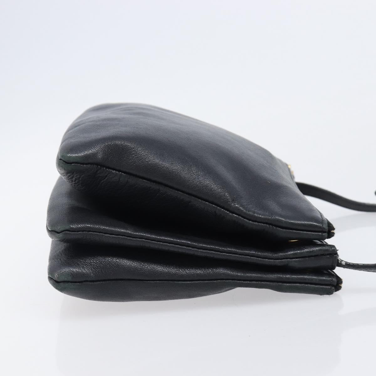 Celine Trio Leather, Black, Leather, Crossbody Bag