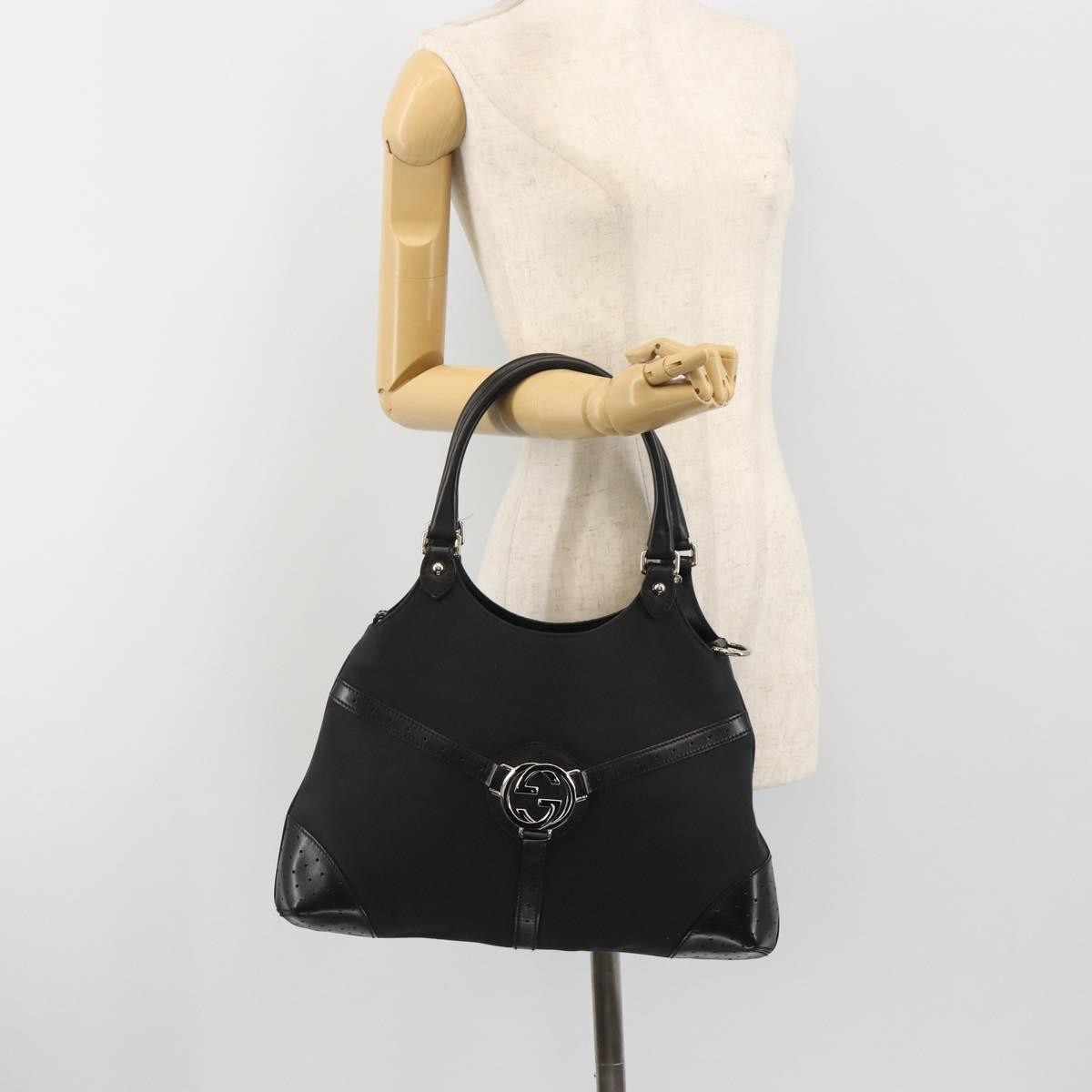 Gucci Reins Web Canvas, Black, Canvas, Shoulder Bag