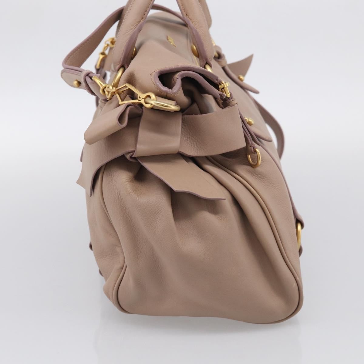 Miu Miu Bow Satchel Vitello Lux, Pink, Leather, Handbag