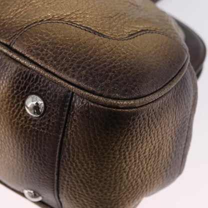 Prada Belted Frame Satchel Metallic Leather, Gold, Leather, Handbag