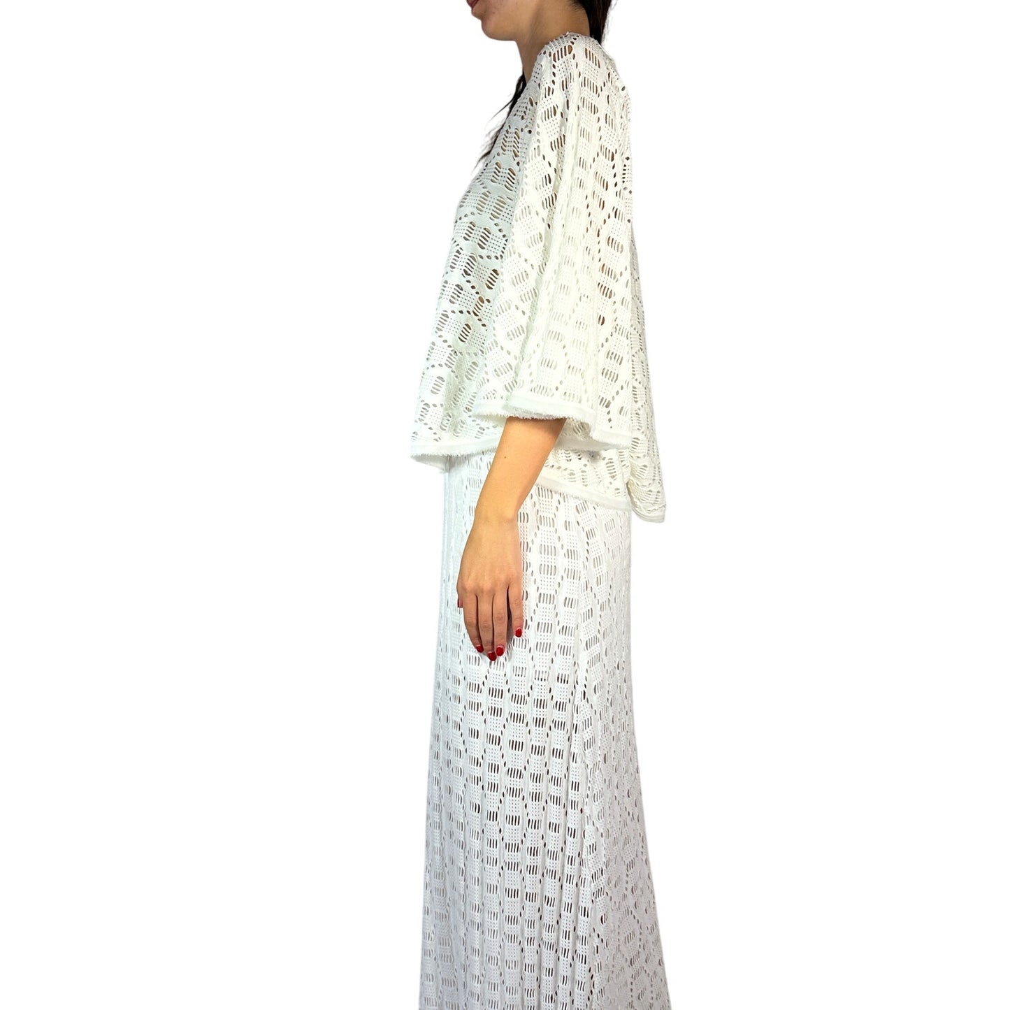 Pinko Open Knit White Top