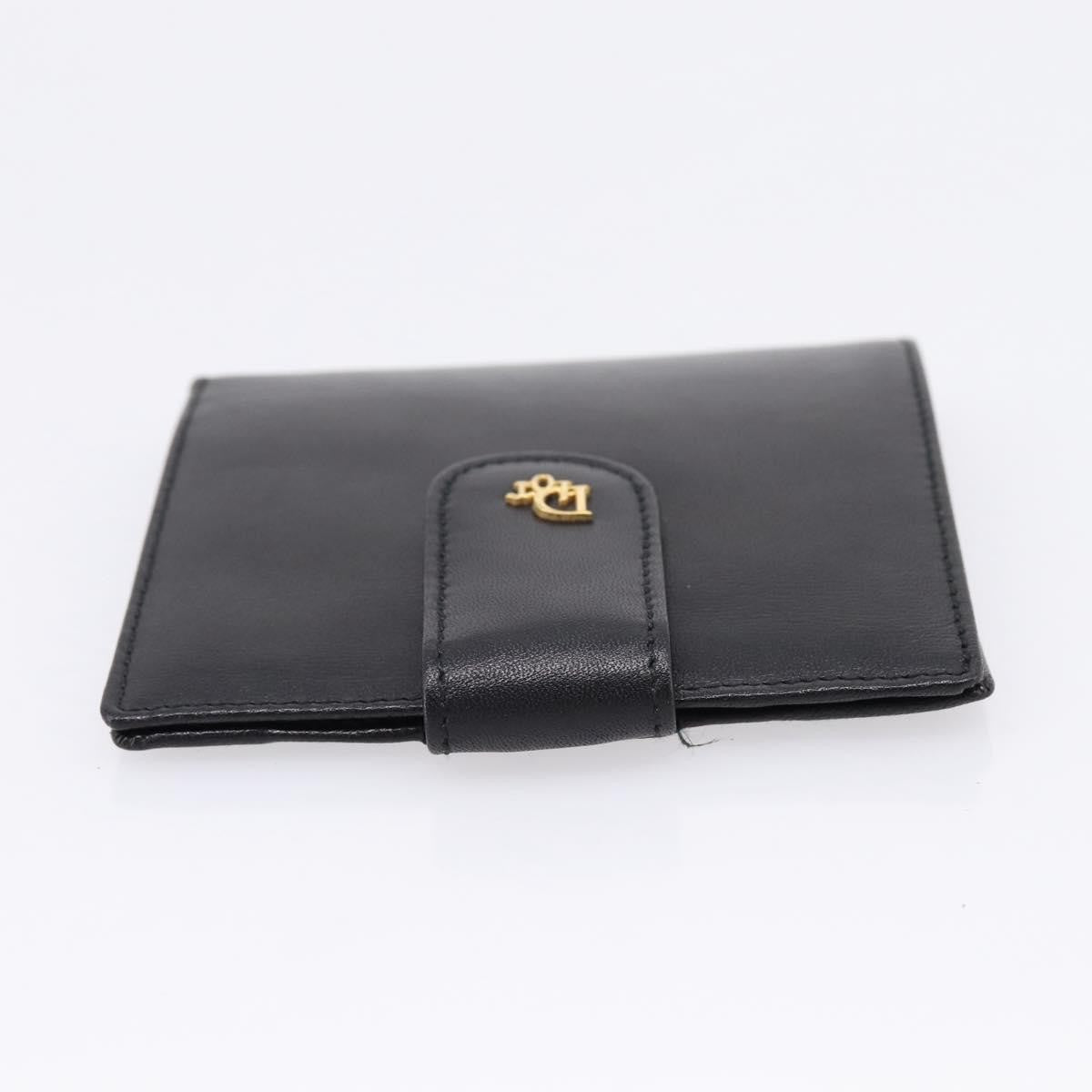 Christian Dior Bifold Card Holder Leather, Black, Leather, Card Holder