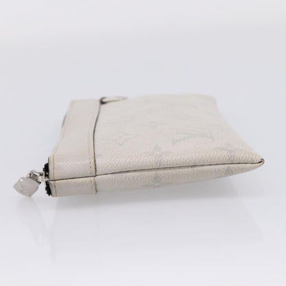 Louis Vuitton Discovery Pochette Monogram Taigarama, White, Canvas, Clutch