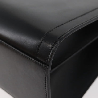 Celine Top Handle Leather, Black, Leather, Handbag