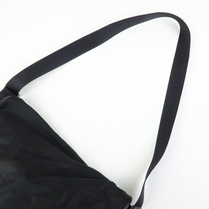 Prada Buckle Messenger Tessuto, Black, Nylon, Handbag