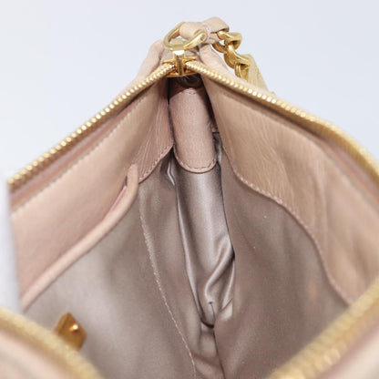 Miu Miu Zip Wristlet Matelasse Leather, Beige, Leather, Clutch