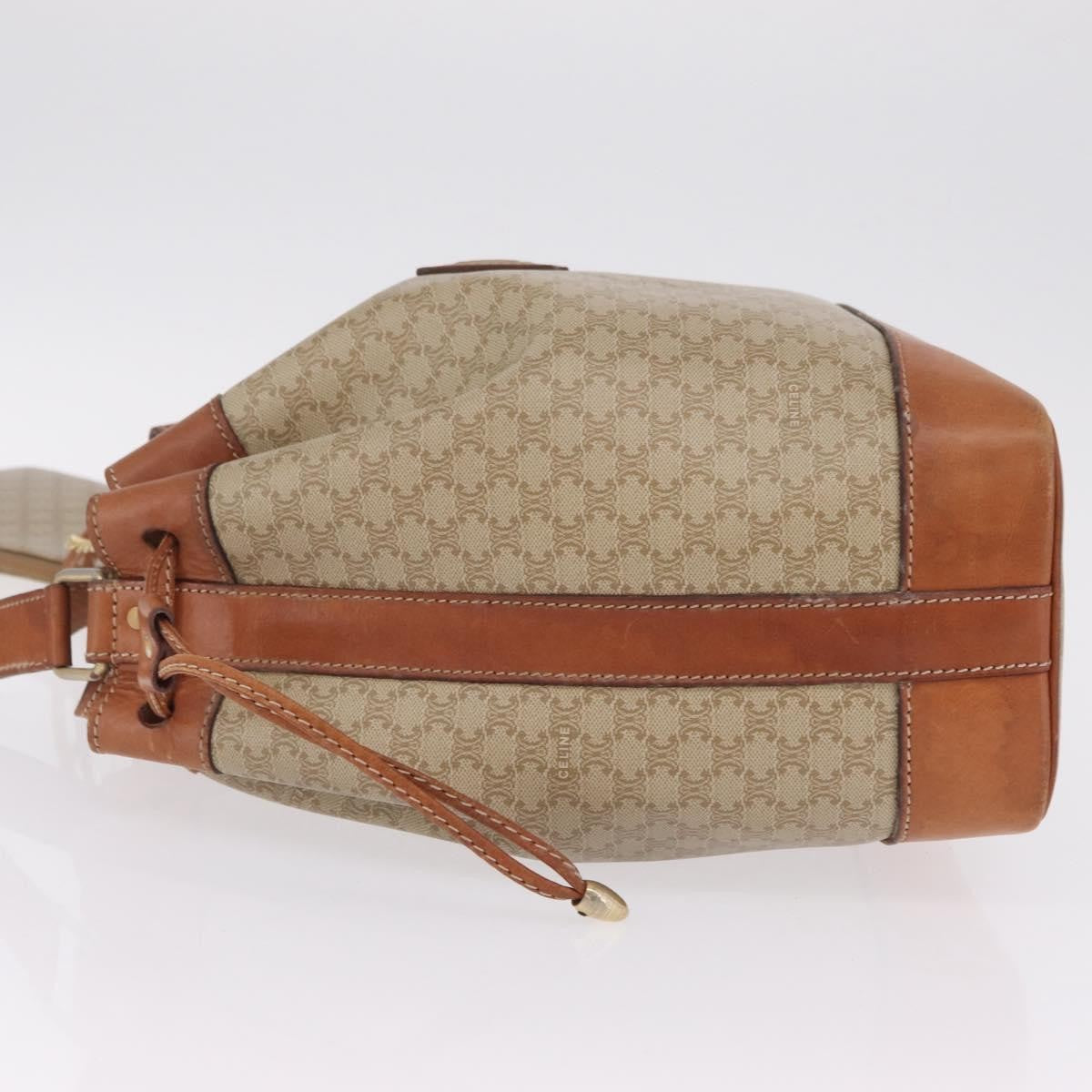 Celine Macadam Shoulder Canvas, Beige, Canvas, Crossbody Bag